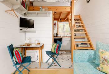 The colourful interiors create an uplifting ambience. 