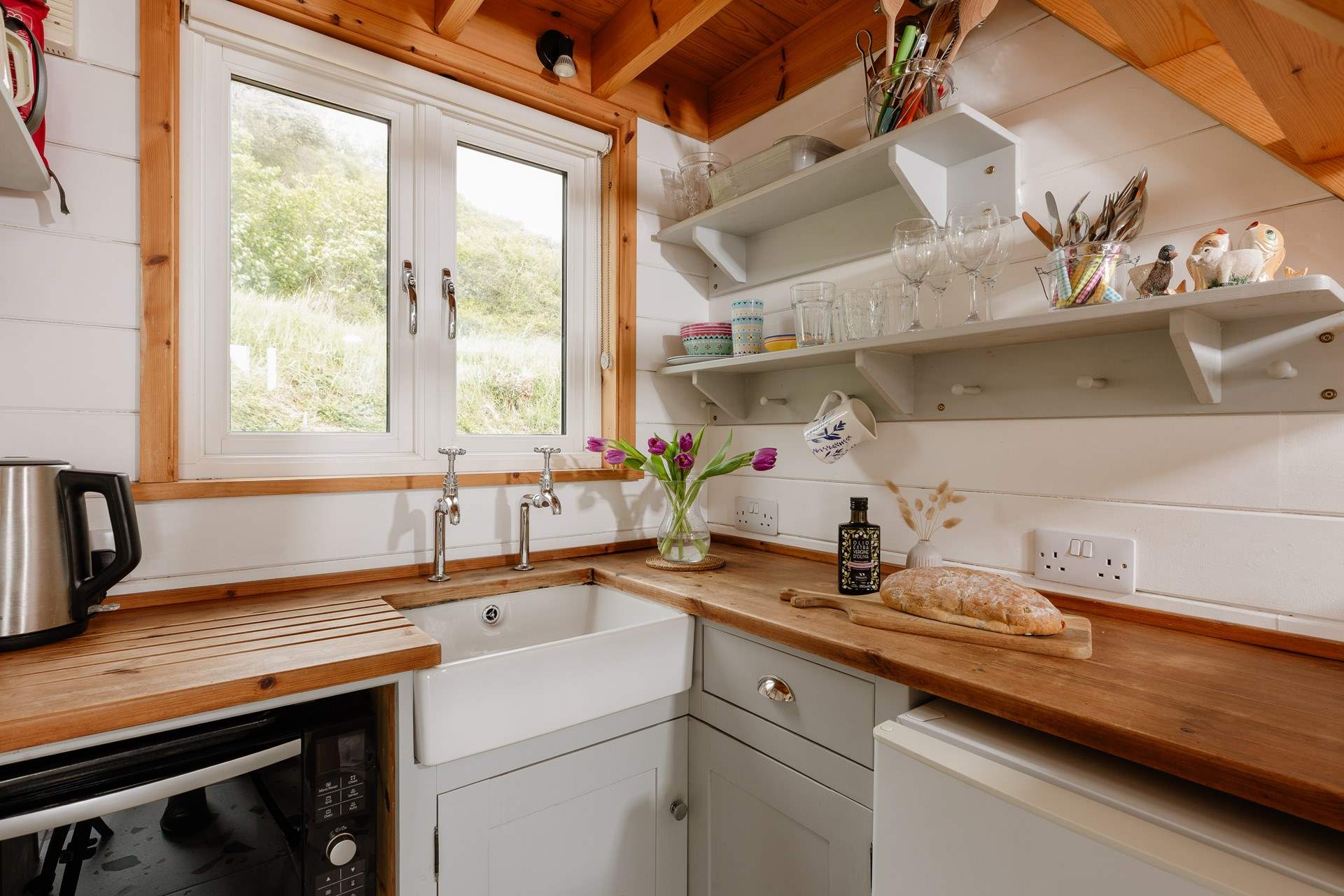 The kitchen is well-equipped for your unique staycation. 