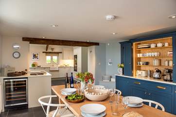 The dining area leads off from the kitchen