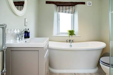 The family bathroom not only has a free standing bath...