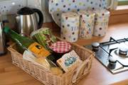 The lovely welcome basket supplied by the owners.