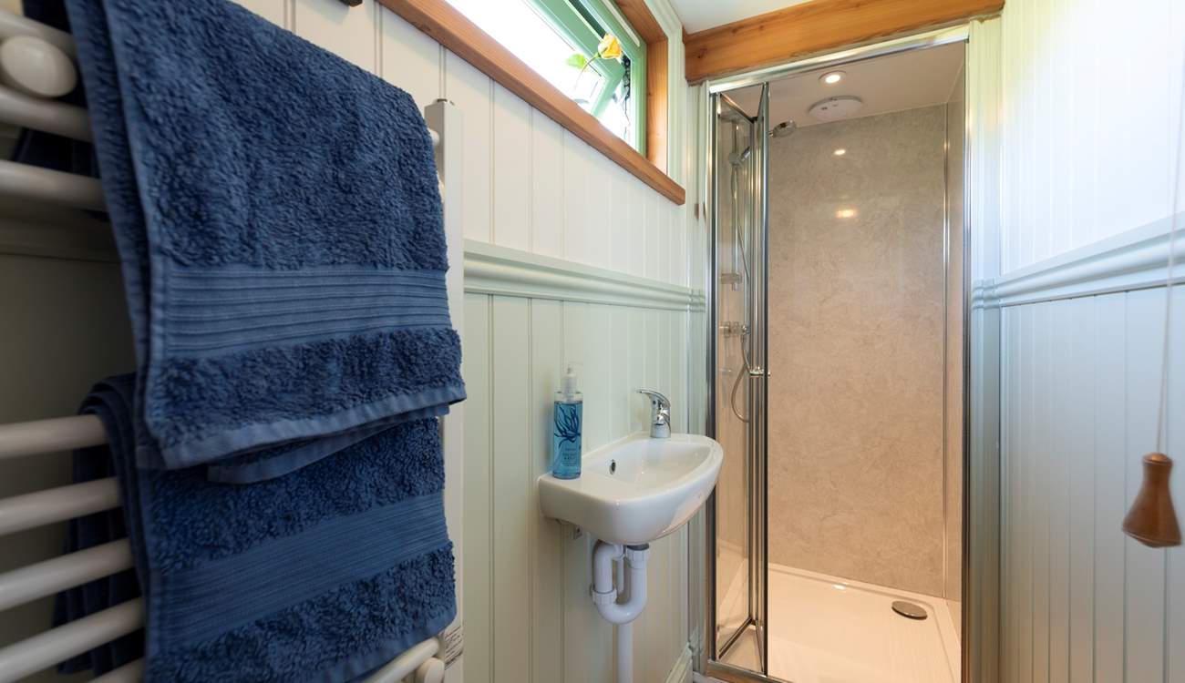 The en suite shower-room has everything you need for freshening up. 