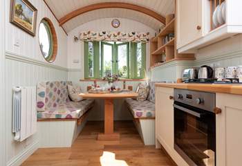 The wagon really is surprisingly spacious inside, complete with a fully equipped kitchen and dining-area.