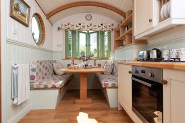 The wagon really is surprisingly spacious inside, complete with a fully equipped kitchen and dining-area.