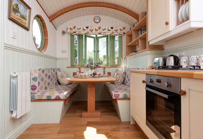 The wagon really is surprisingly spacious inside, complete with a fully equipped kitchen and dining-area.