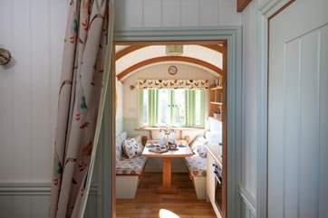Looking through from the bedroom-area to the living-area.