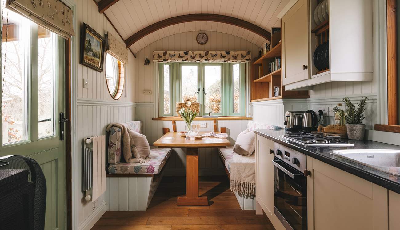 The wagon is perfectly spacious for your retreat to nature. 