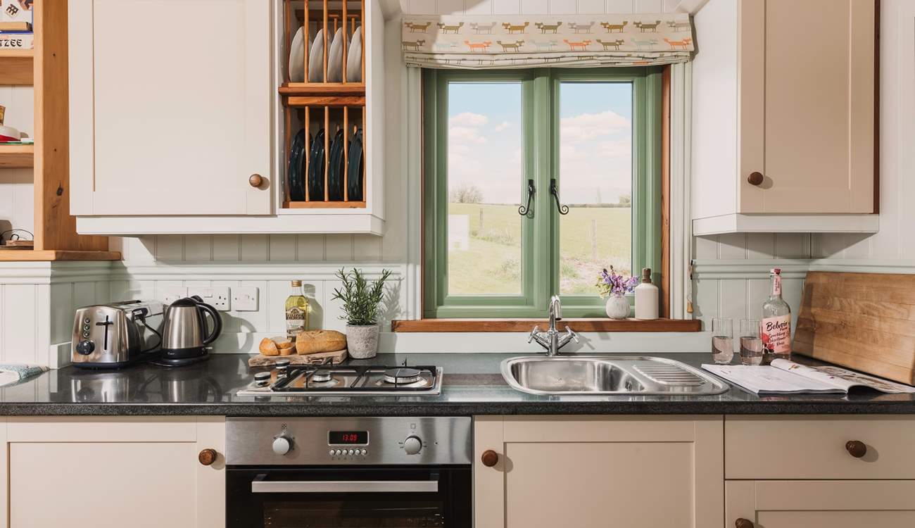 The kitchen has everything you need for your culinary creations, as well as another beautiful view.