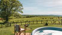 Enjoy magical moments from the warmth of the heavenly hot tub. 