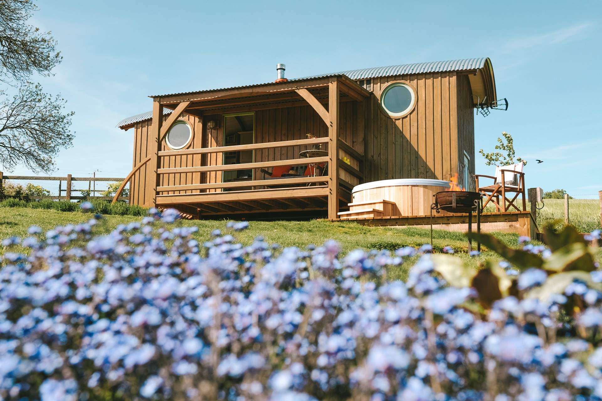 Enjoy the Devonshire sunshine as you toast marshmallows around the fire pit.