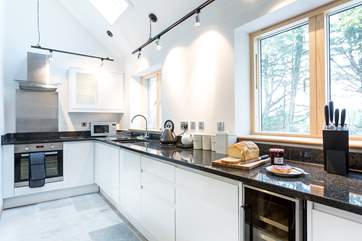 The stylish and well-equipped kitchen.