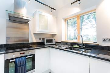 The well-equipped and stylish kitchen.