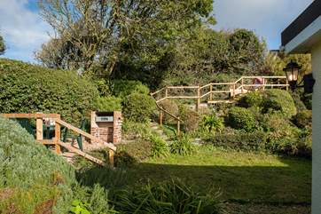 The mature gardens offer a choice of places to sit out.