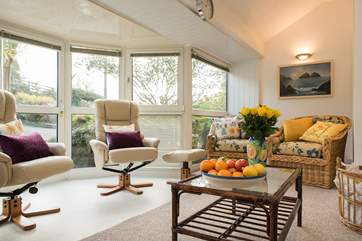 The living-area is flooded with light.