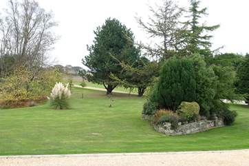 1 Bagwich Barn is in a private countryside complex, offering these lovely views from the outside seating area.