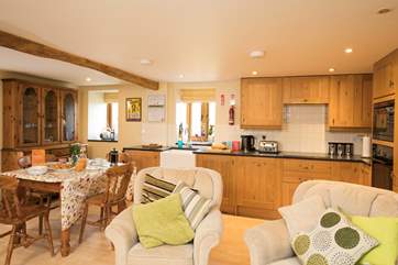 The exposed beams are a lovely, rustic feature.