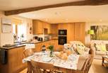 The kitchen-area is small but perfectly formed and has all the equipment you might need to cook a full meal.
