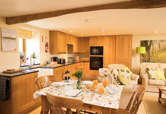 The kitchen-area is small but perfectly formed and has all the equipment you might need to cook a full meal.