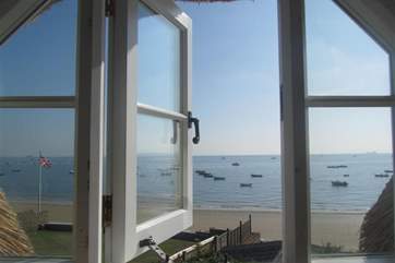 The stunning view from the twin bedroom.