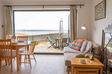 Take advantage of the bi-fold doors out to the patio and enjoy the island's sunshine.