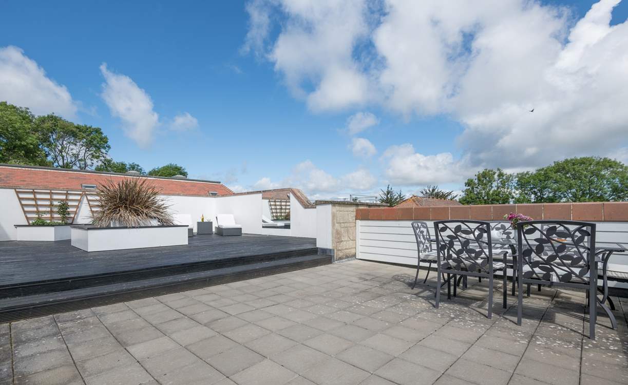 The decked roof terrace, which is not overlooked.