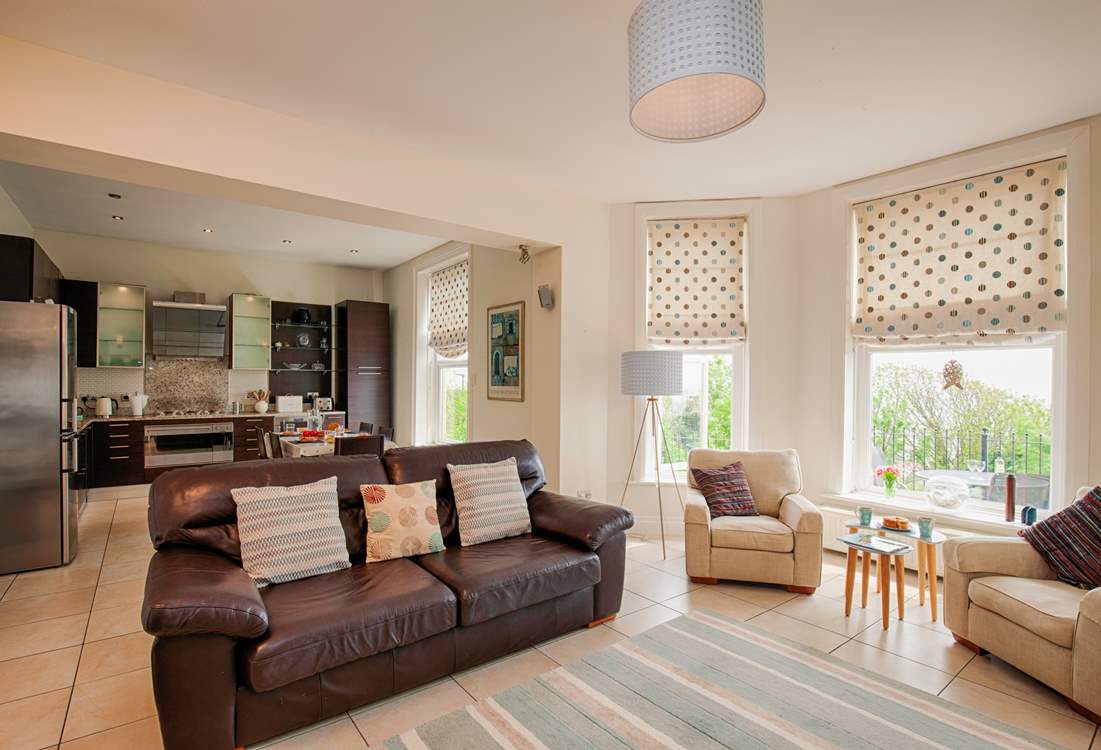 With open plan living, this apartment is light and spacious.