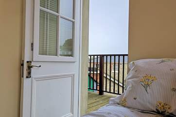 ... and balcony with sea views.