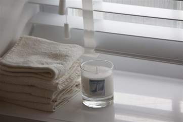 Perfect for soaking in the wide bath with a book or soft lighting.