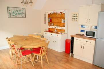 The kitchen is spacious and has all mod-cons.
