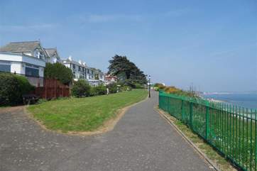 The cliff path a short walk away.