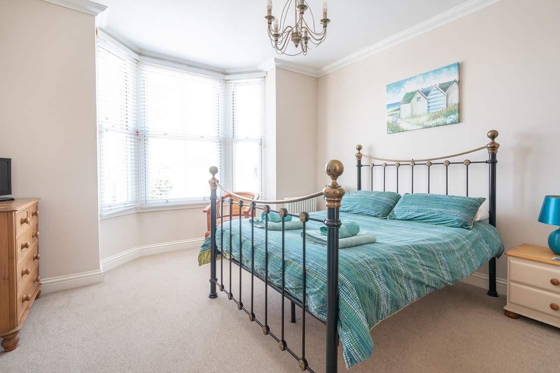The light and spacious main bedroom on the first floor.