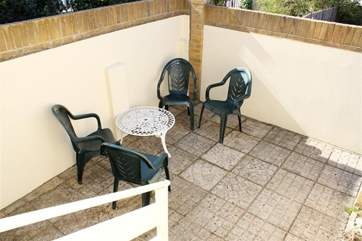 Enjoy the enclosed private patio.