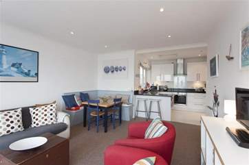 Lovely, modern and sunny open plan living space.