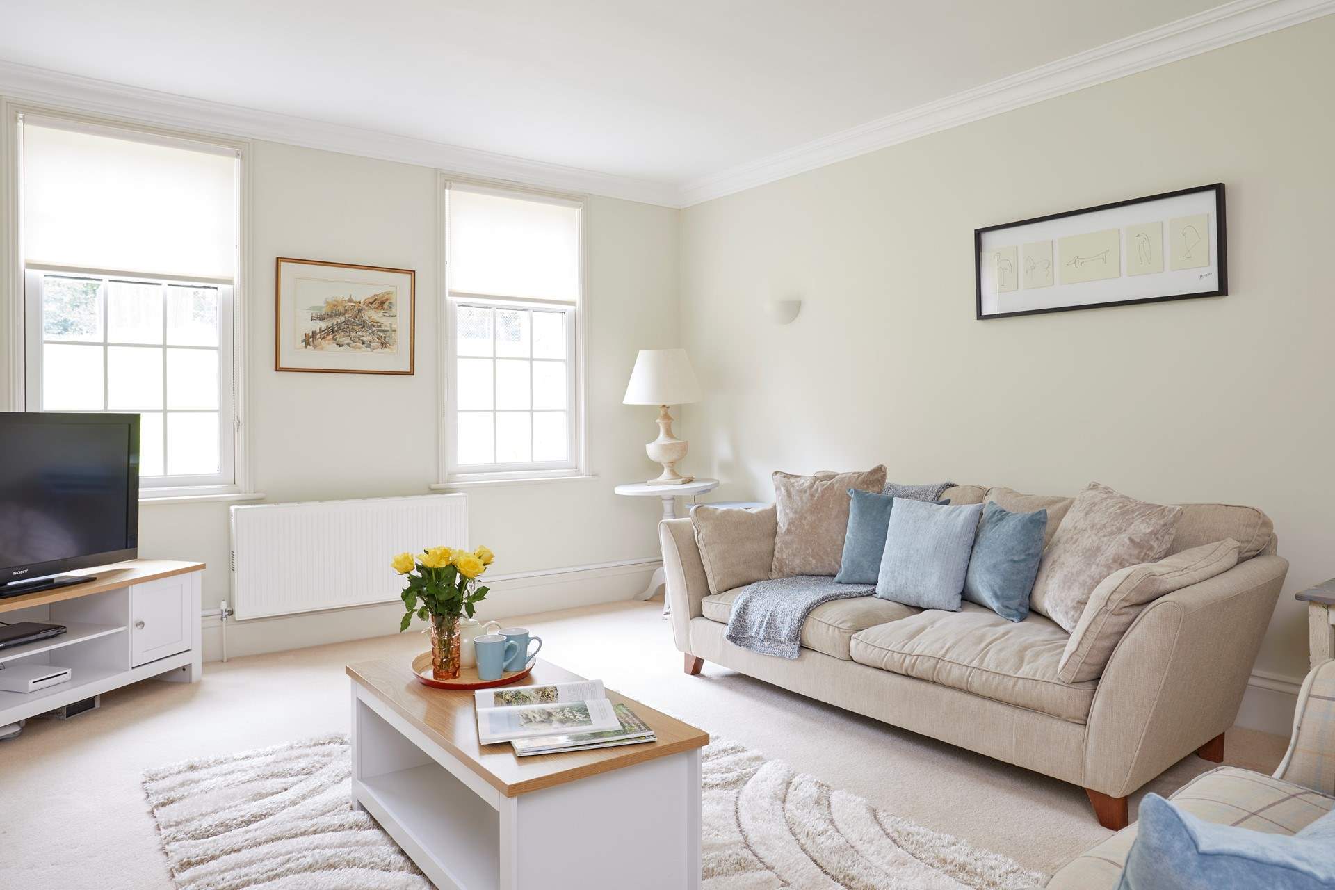 The comfortable sitting-room is perfect for relaxing after a day of exploring the Island.