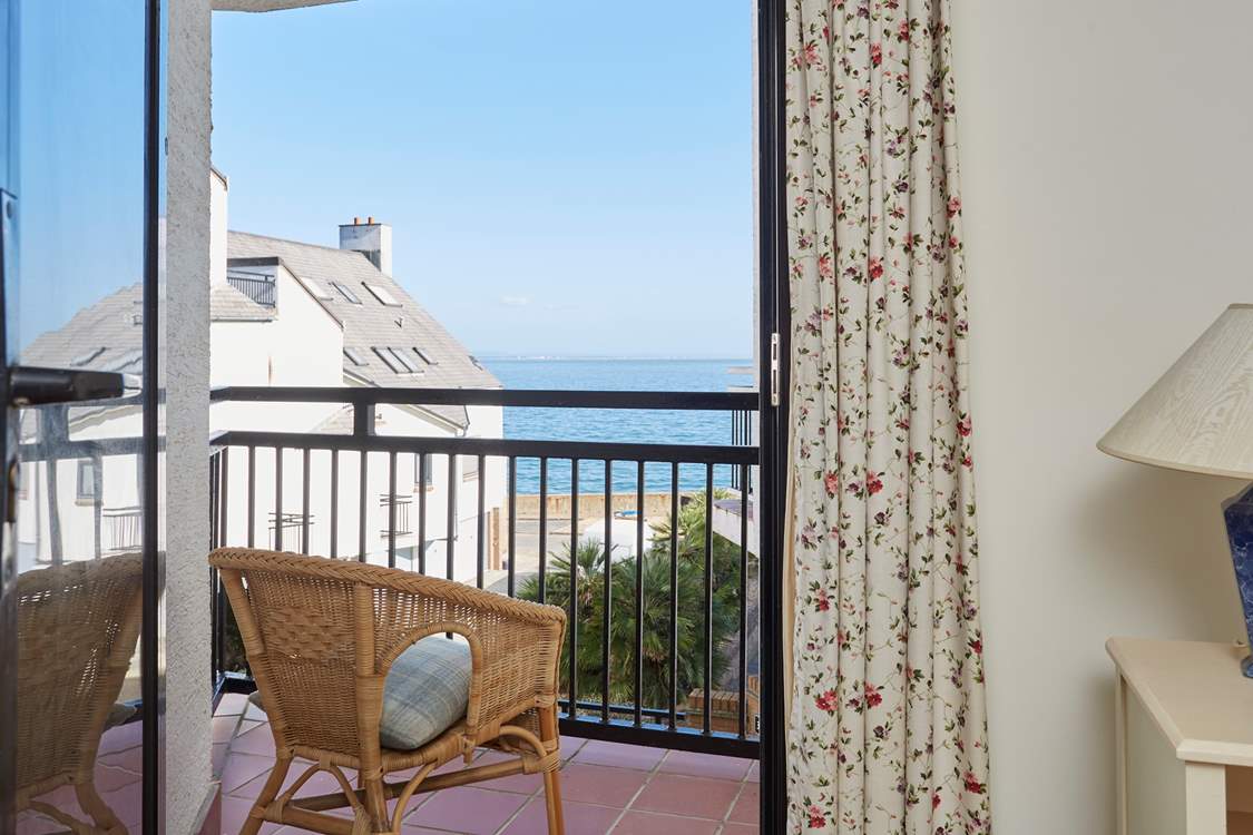 View of the sea from the main bedroom's balcony.