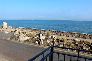 The stunning view from the balcony of the sitting-room looking out across the Solent.