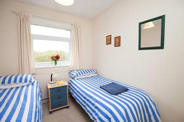A twin room on the first floor.