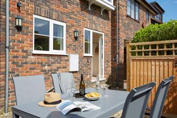 Catch the suns rays in the rear courtyard.