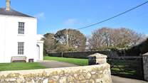 The entrance is just off a little lane at the front of the property; plenty of parking space.