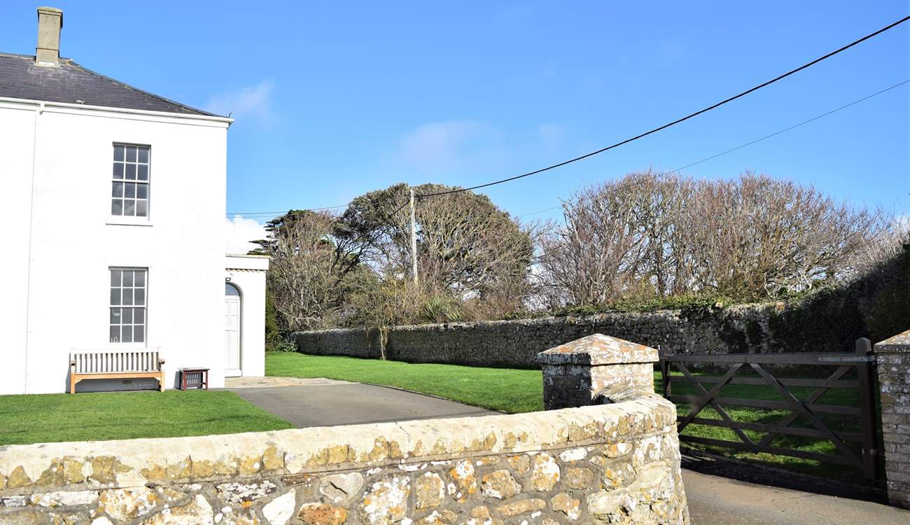 The entrance is just off a little lane at the front of the property; plenty of parking space.