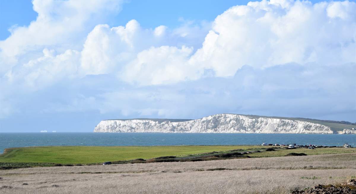 Amazing views across Compton Bay towards Freshwater, a very popular spot for surfers.