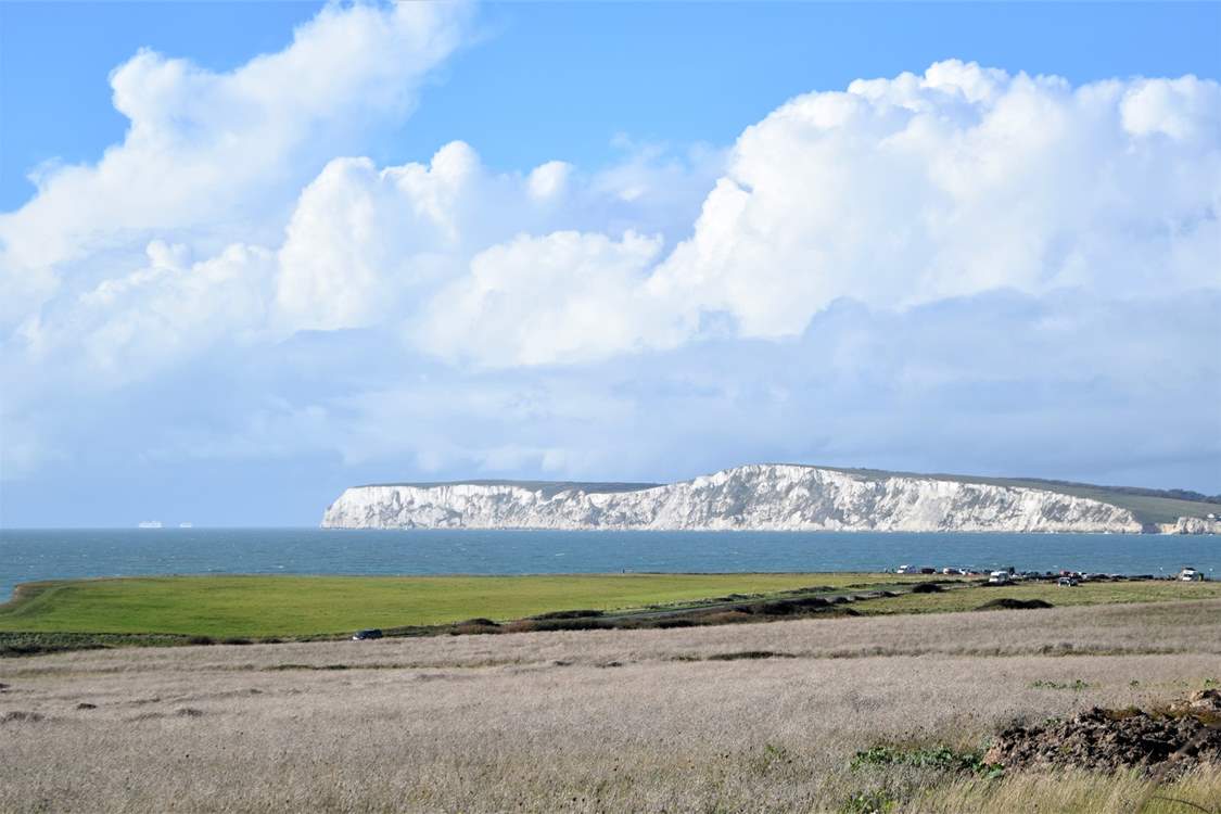 Amazing views across Compton Bay towards Freshwater, a very popular spot for surfers.