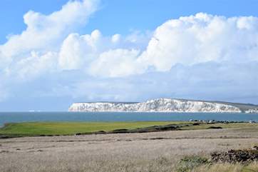 Amazing views across Compton Bay towards Freshwater, a very popular spot for surfers.