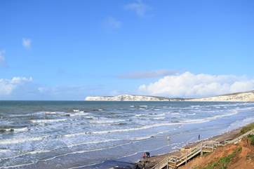 Compton Bay has something for all ages, you can hunt for fossils from the dinosaur era, or catch a wave on a surfboard.