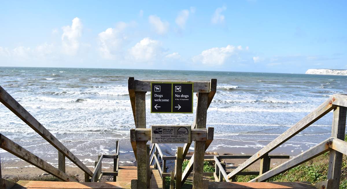 Compton Bay is dog friendly on one half of the beach which is sign posted. 