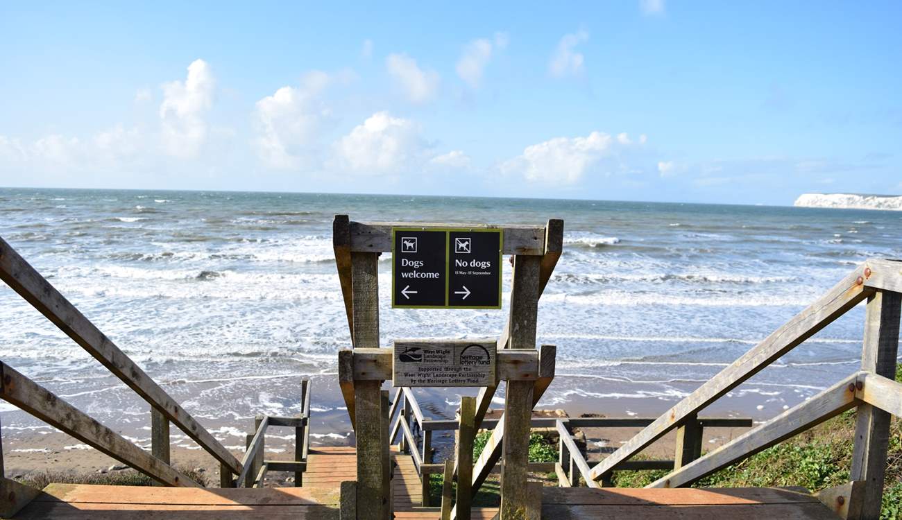 Compton Bay is dog friendly on one half of the beach which is sign posted. 