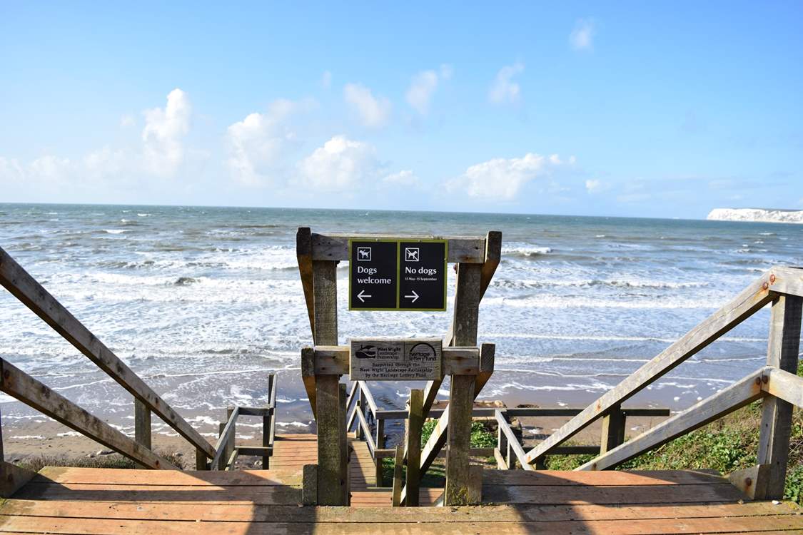 Compton Bay is dog friendly on one half of the beach which is sign posted.