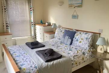 The double bedroom is light and airy.