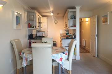 Open plan dining and living areas.