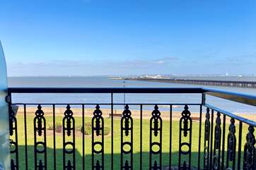 Enjoy the views from the small balcony just off the living area.